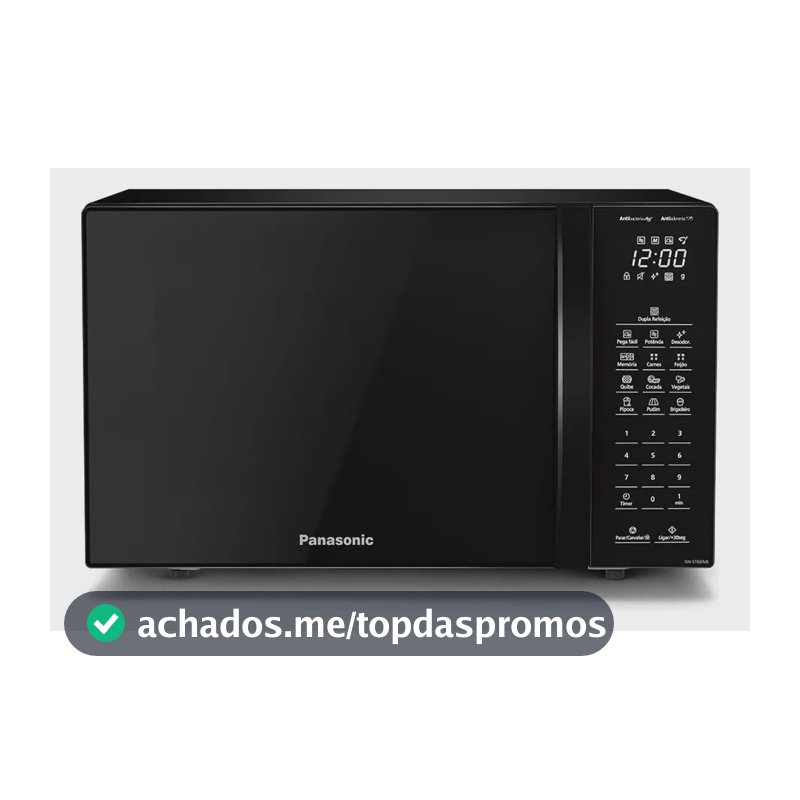 Microondas Panasonic Dupla Refeição 34L Black Glass - NN-ST66NBRU