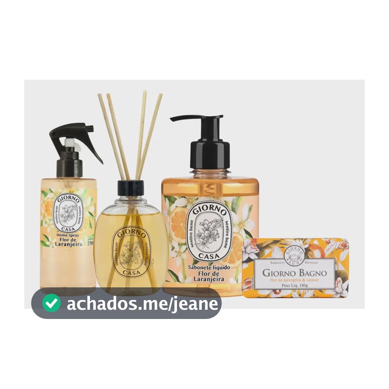 Kit Casa Perfumada Giorno Aroma Flor De Laranjeira 4 Itens