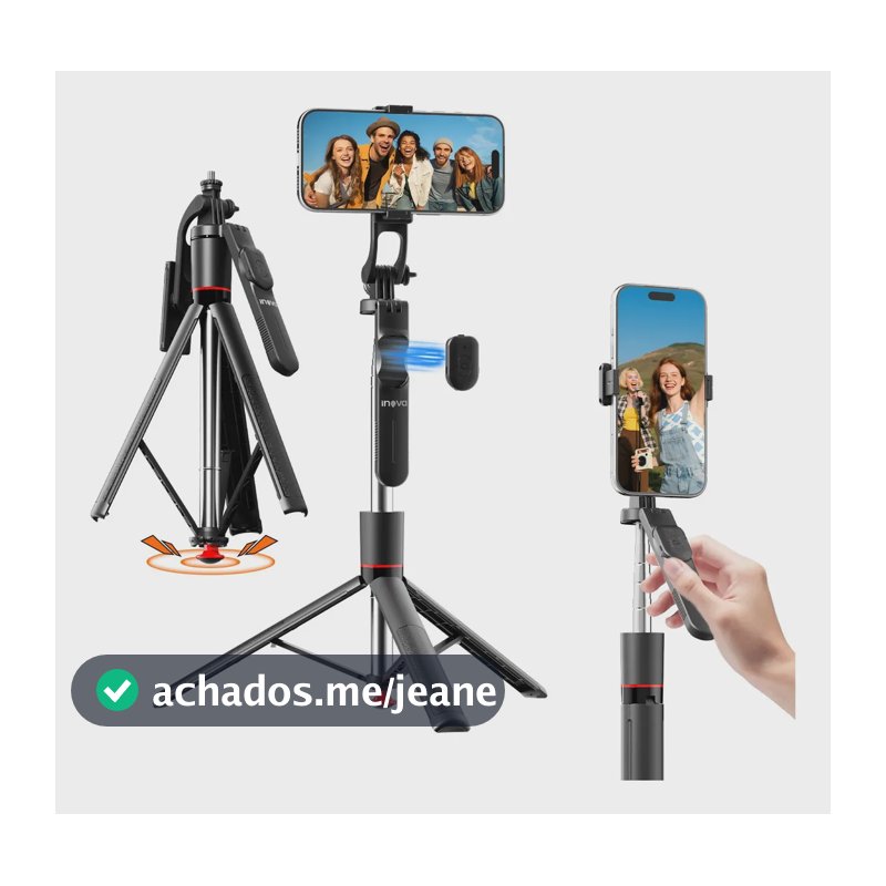 1.7M Tripé Para Celular e Câmera Pop Up Portátil Extensível e Rotação 360°, Parafuso 1/4, Com Controle Remoto Bluetooth, Câmeras, Gopro,ios E Android Para Youtube Kwai Tiktok Live Streaming Vídeo Vlog