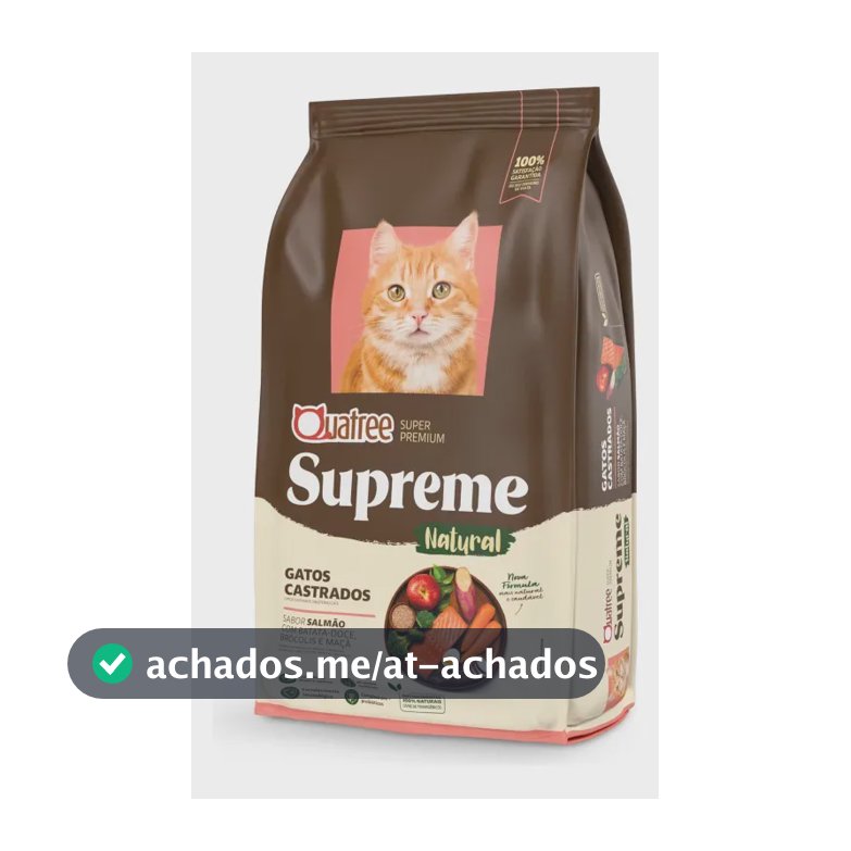 Ração Quatree Supreme Gatos Adultos Castrados Salmão e Batata Doce Super Premium