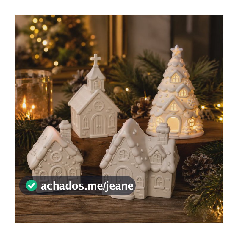 Vila De Natal Casinha Arvore Luminaria Decoração Luxo