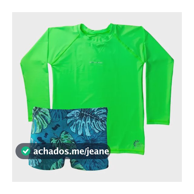 Conjunto Sunga Boxer E Camiseta Juvenil Proteção Uv Grappin