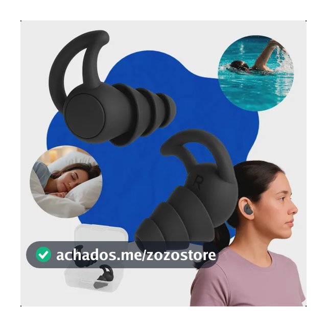 Protetor Auricular Conforto Higiene Segurança Para Dormir Natação Estudar Trabalhar Viajar E Esportes Preto Gurumania