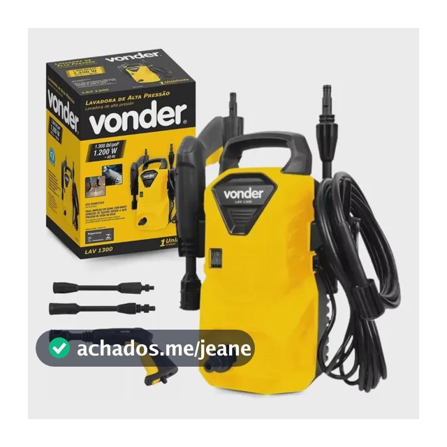 Lavadora De Alta Pressão Lav1300 Libras Vonder 1.300lbf
