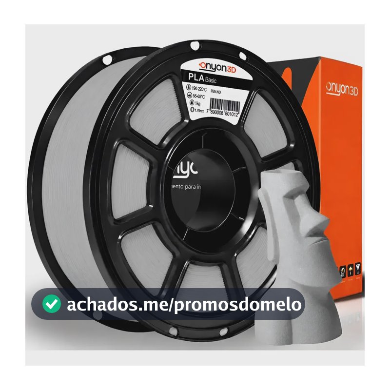 Filamento Pla Impressão 3d High Speed 1kg Onyon3d 1.75mm Ful Cinza