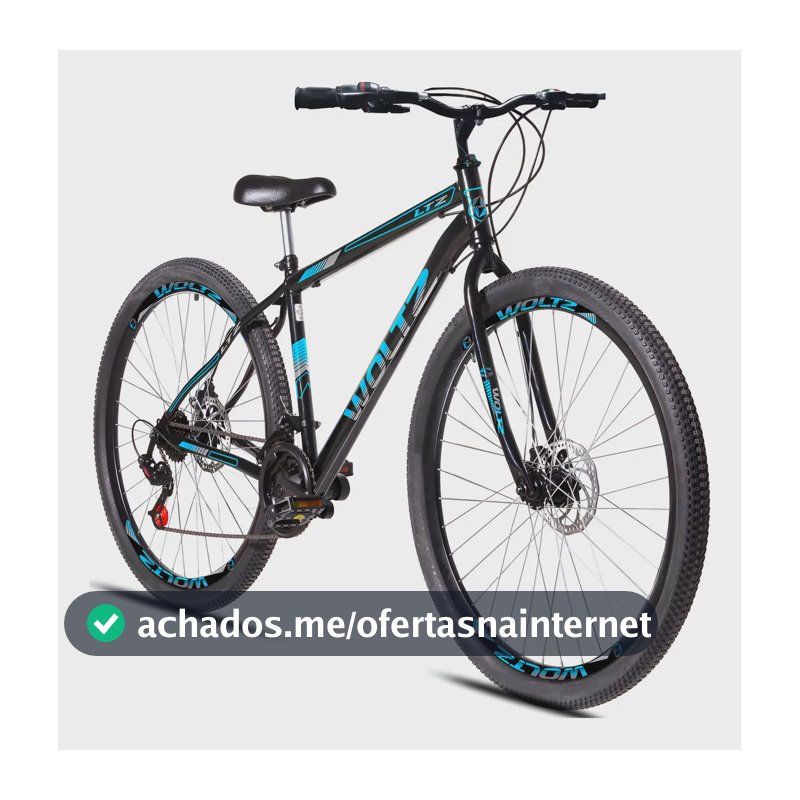 Bicicleta Aro 29 Woltz Ltz 21 Marchas Freios Mecânicos Cor Preto E Azul Tamanho Do Quadro 17