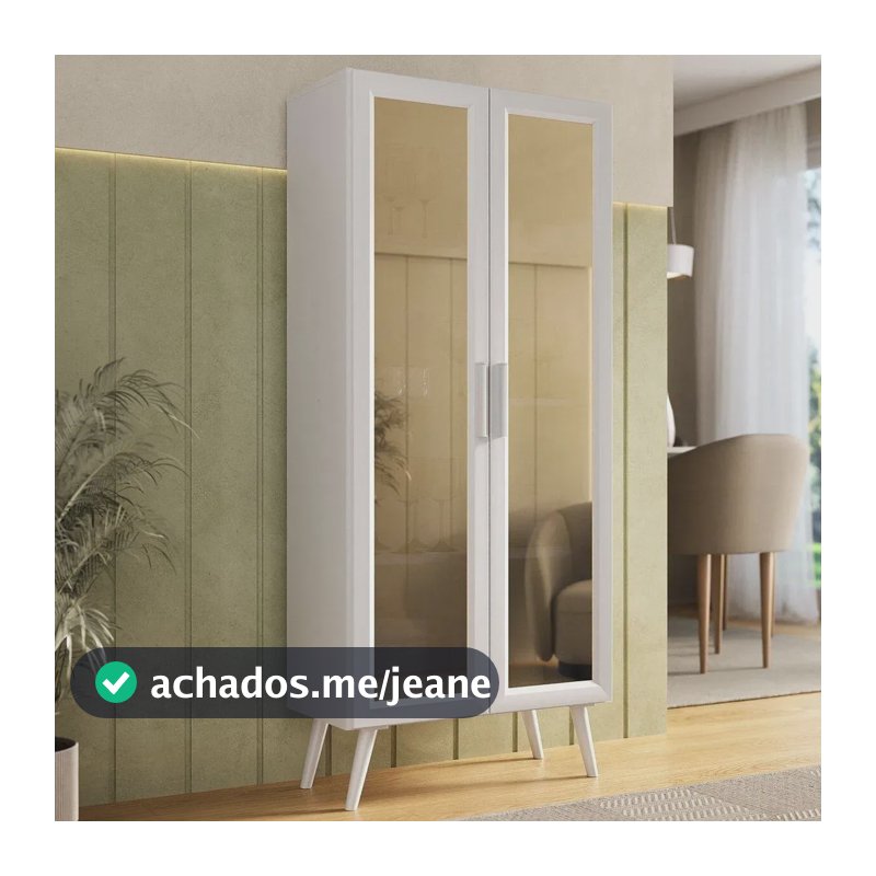 Cristaleira Com 2 Portas De Vidro Urban Multimóveis Mp6040 Branco