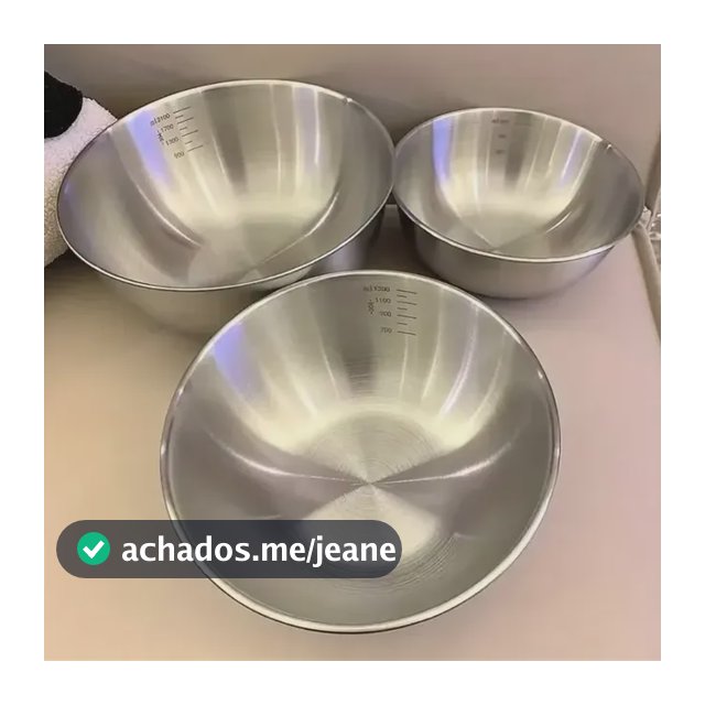 Conjunto 3pcs Tigelas Inox Medidoras Cozinha