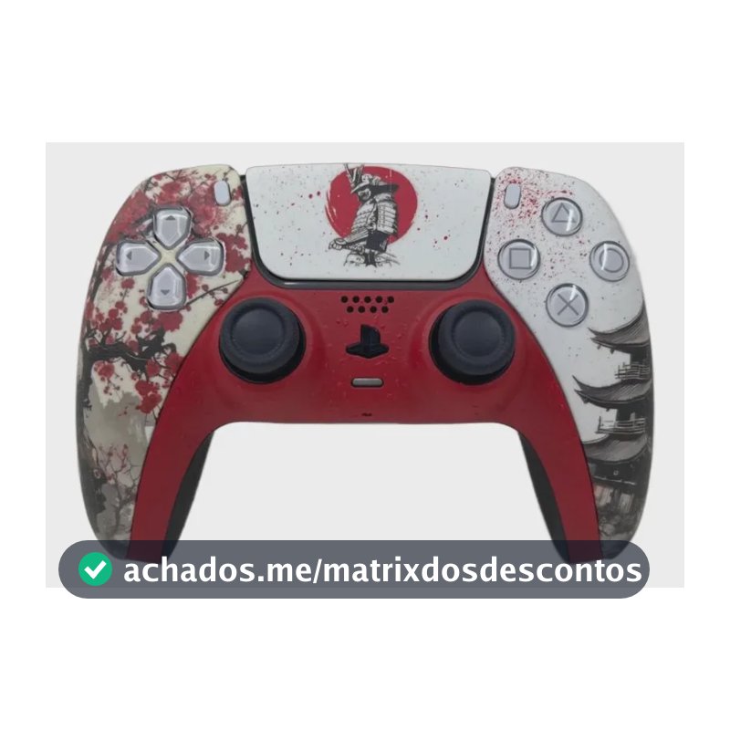 Controle Dualsense Ps5 Personalizado Samurai Game Up Branco