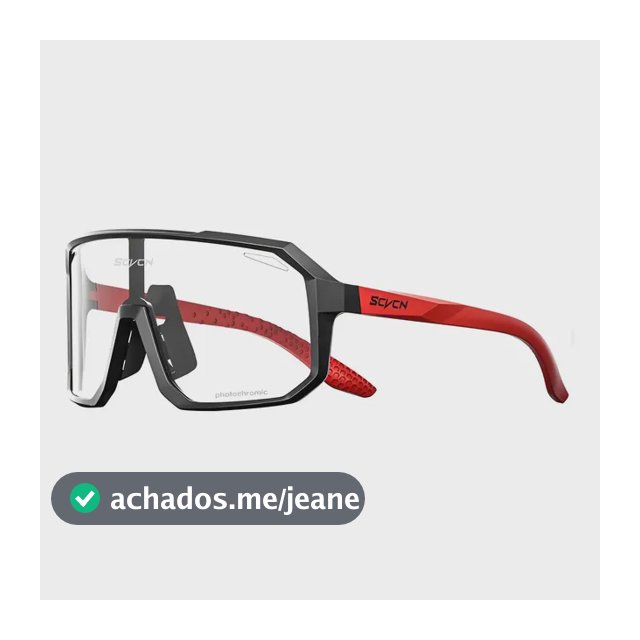 Óculos Ciclismo Fotocromático Transparente Scvcn Uv400 Armação Vermelho/preto