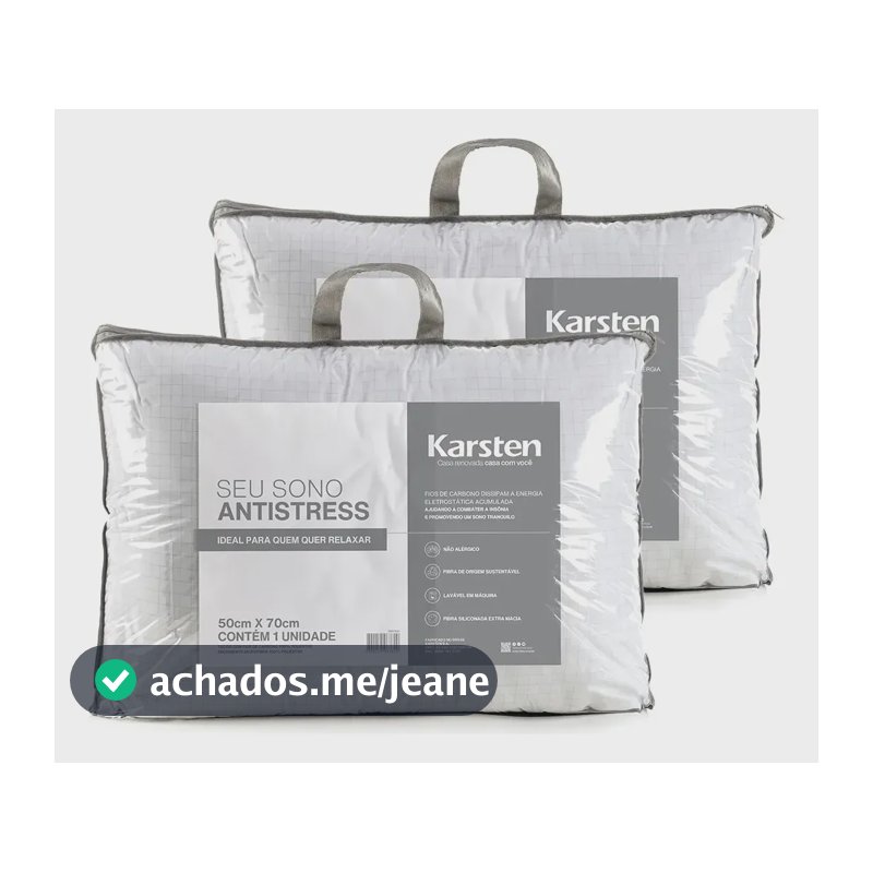 Kit 2 Travesseiros Antialérgico 50x70cm Hotelaria Karsten