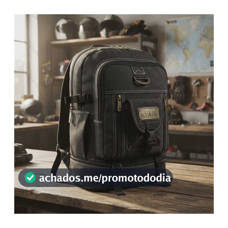 Mochila Masculina Lona 50 Litros Viagem Passeio Motoboy Espo Preta