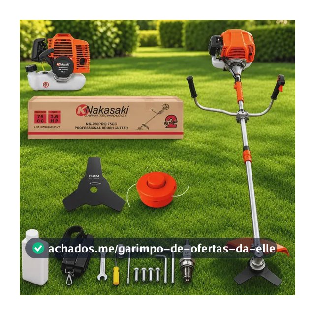 Roçadeira Gasolina Nakasaki 75cc 3,6hp Profissional