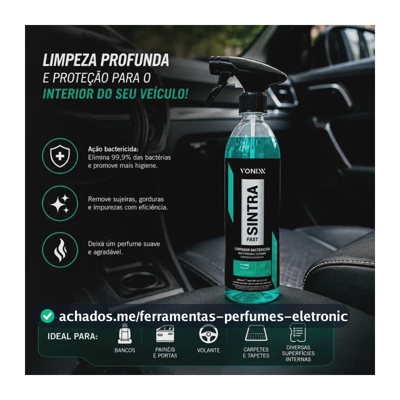 Sintra Fast 500ml Vonixx Limpador Painel Limpeza Interna Automotivo
