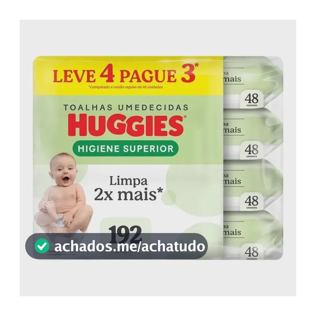 Lenços Umedecidos Huggies Higiene Superior - 192 unidades