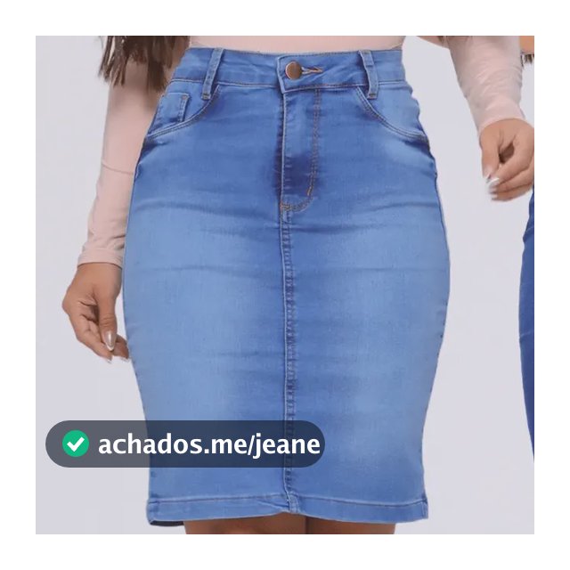 Kit 2 Saia Jeans Secretária Feminina Moda Evangélica Lycra