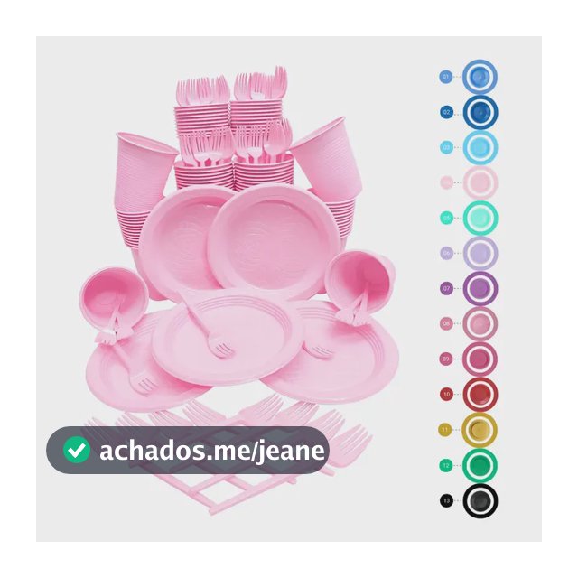 Kit Festa Descartável 150 Peças Coloridas - Copo Prato Garfo