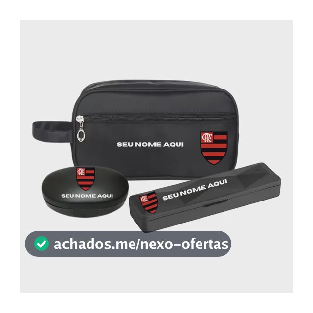 Kit Bolsa Necessaire Porta Escova Personalizada Time Nome Flamengo