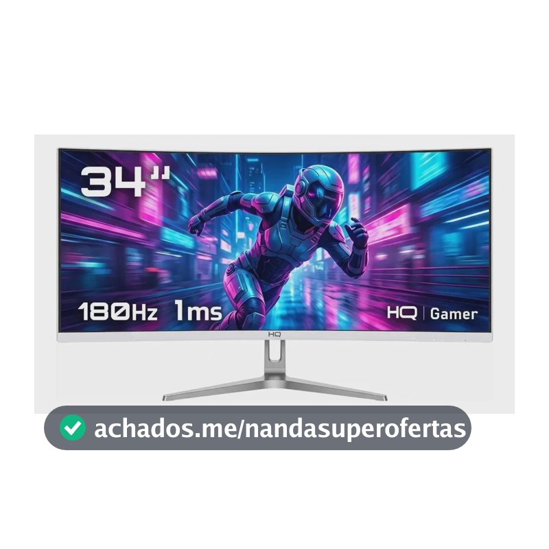 Monitor Gamer Hq 34 Branco Curvo Ultrawide Hqw34c180