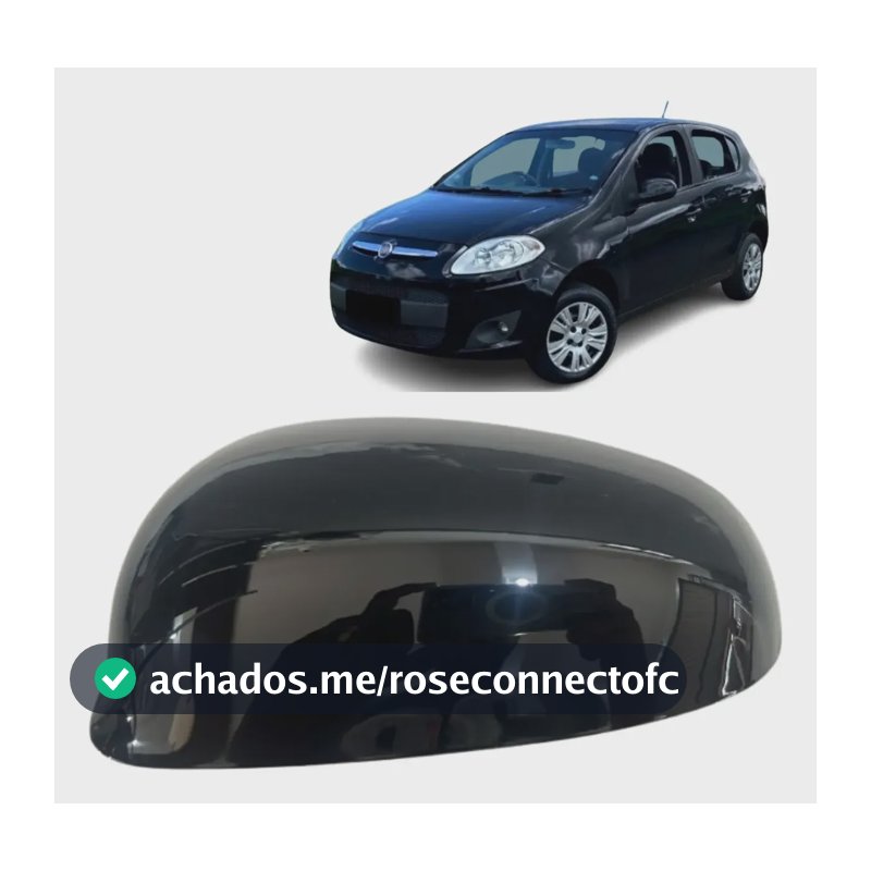 Capa Retrovisor Palio G5 2012 A 2019 Preto Brilhante Esquerd Preto Brilhante