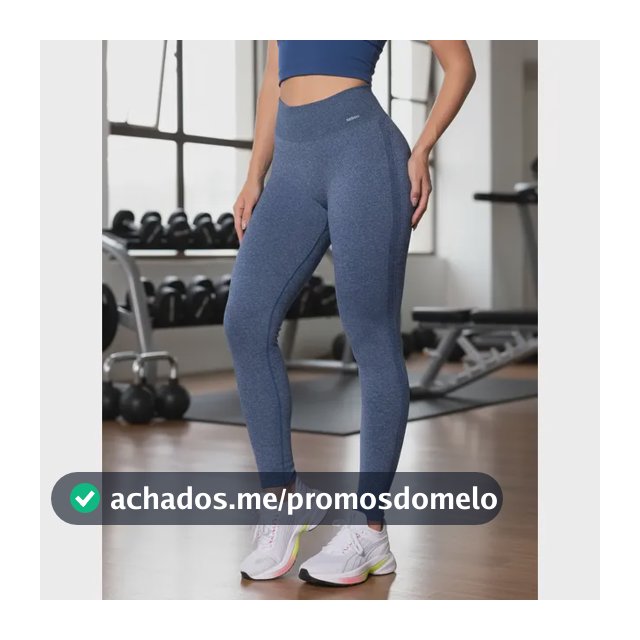 Calça Legging Treino Sem Transparência Compressão Selene Azul Mescla M