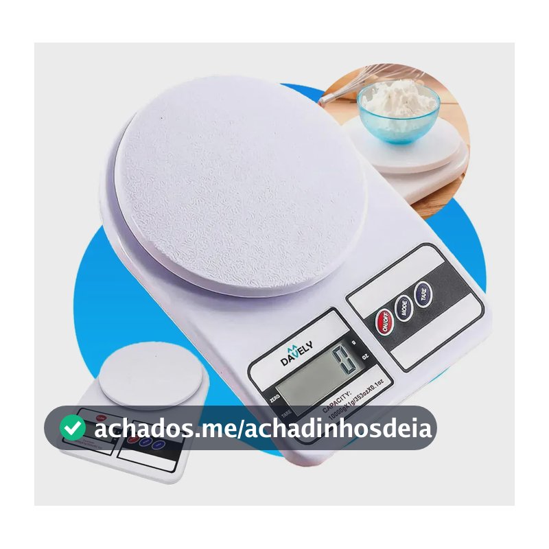 Balança Digital De Precisão Davely Cook Cozinha Para Uso Domestico E Profissional Fitness Ideal Para Dietas Treinos Alimentos Confeitaria Nutrição Capacidade Máxima 10 Kg Branco