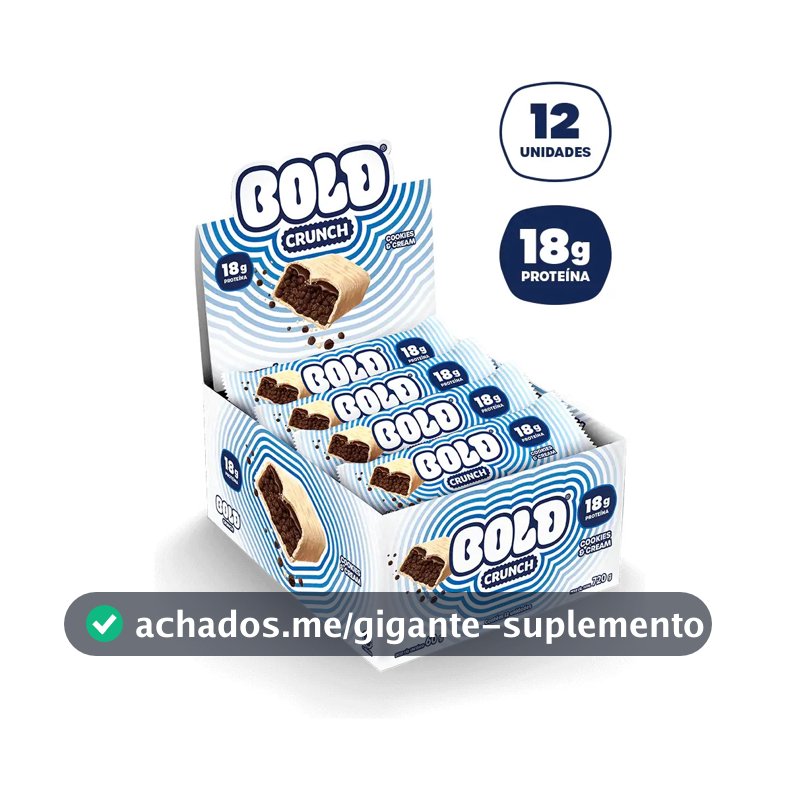 Bold Crunch Cookies & Cream 60g Caixa 12 Unidades