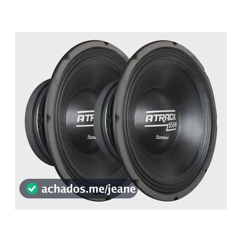 02 Alto Falante Bomber 12 Pol Woofer Atrack 550w Rms 4 Ohms Preto
