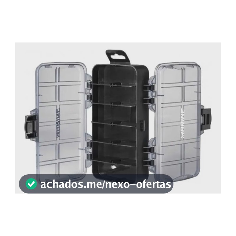Estojo Pesca Dupla Face Marine Sports 2 Partes 11 Divisões Cor Preto