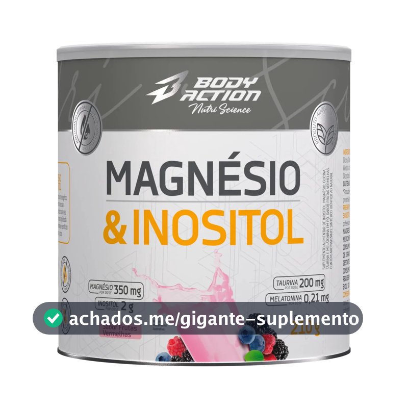 Mineral/Vitamina Bodyaction Nutri Science Magnésio E Inositol Taurina Melatonina 210g em pó sabor Frutas vermelhas x 210g