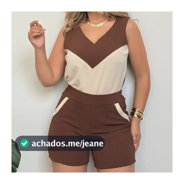 Conjunto Feminino Shorts E Regata Chic Moda Verão Primavera