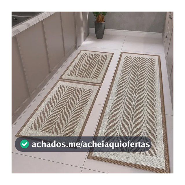 Tapetes E Passadeira 3 Peças Em Tear Para Cozinha Axia Luxo