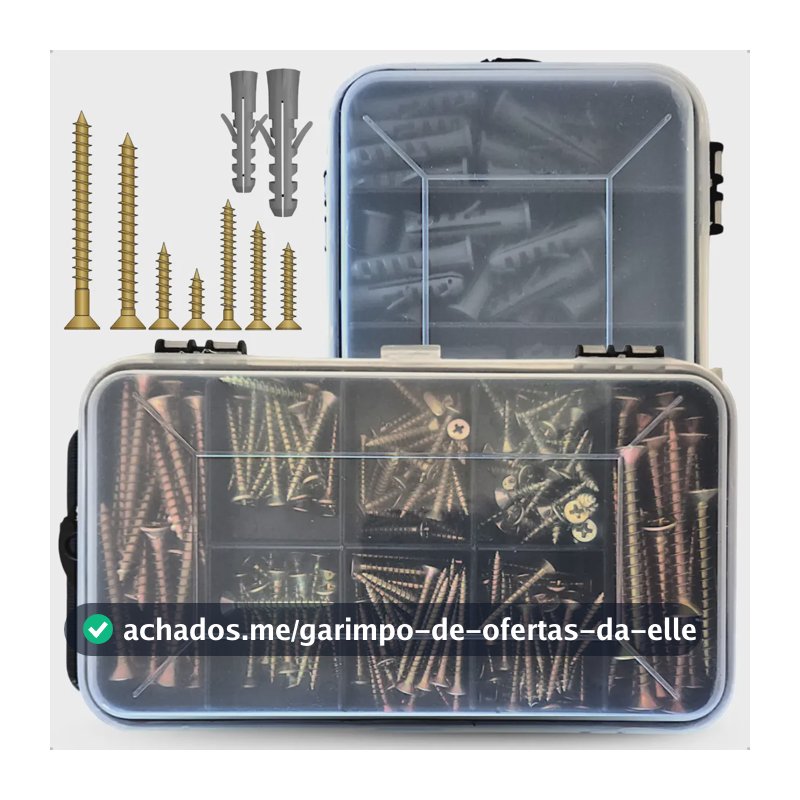Caixa Maleta Parafuso Chipboard Phillips + Bucha Kit 300un