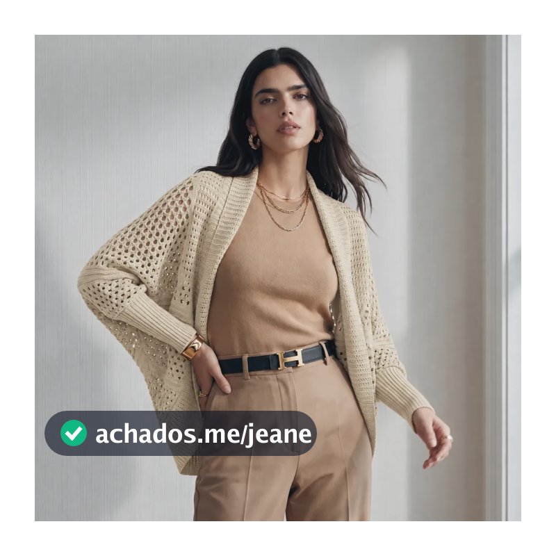 Casaco Tricô Blusa Suéter Inverno Quentinho Feminino Lindo Areia Liso 36-44