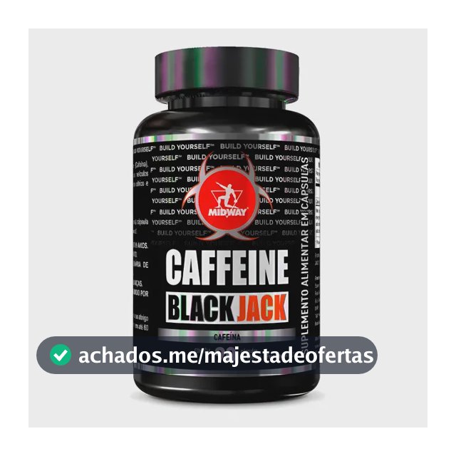 Caffeine Black Cafeína 90 Cápsulas Midway Sem Sabor