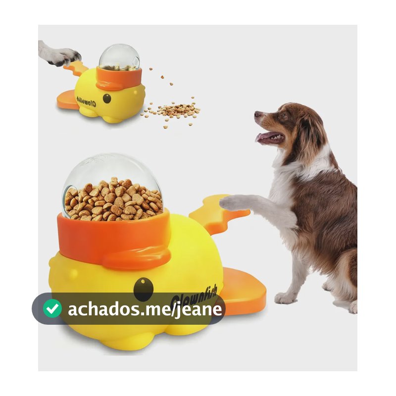 Dispensador Interativo Comida Para Pets Tigela Lenta Para Amarelo