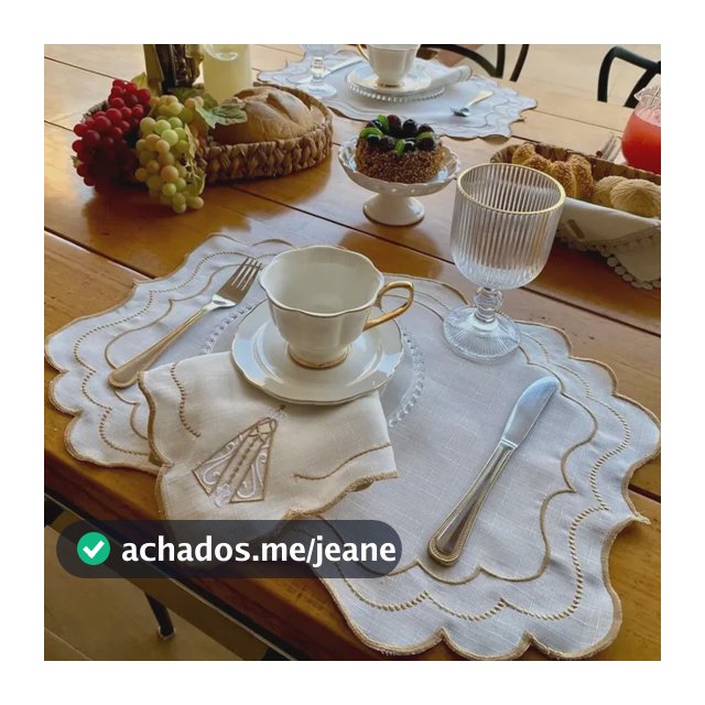 8 Pçs (4jgs) Jogo Americano Bordado Nossa Senhora Aparecida