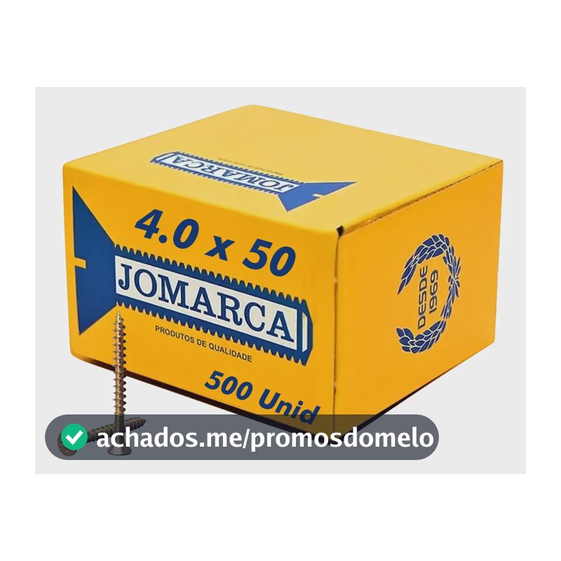 Parafuso Madeira 4,0 X 50mm Philips Cabeça Chata 500 Peças
