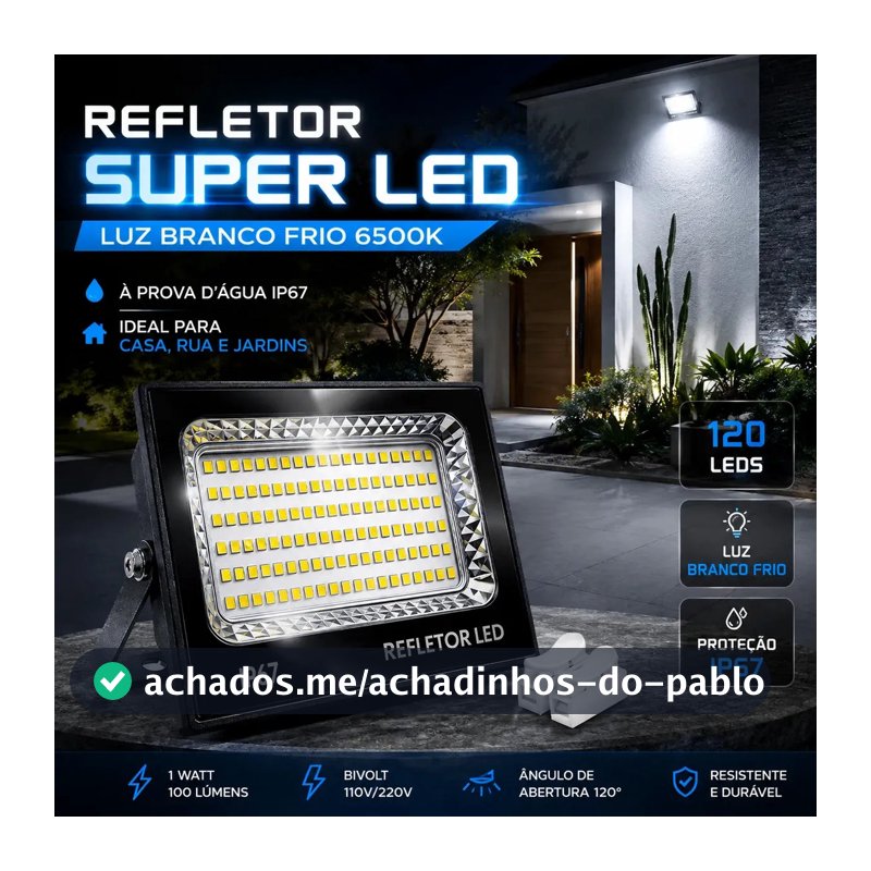 Kit 2 Refletor Super Led 400w Ip67 Holofote Bivolt Prova D'água Branco Frio 6500k Preto