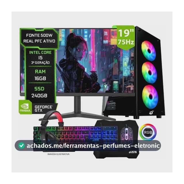 Pc Gamer Completo Intel I5, 16gb Ram, Ssd 240gb, Video 1gb 240 Gb 16 Gb Hd Graphics 2500 1gb