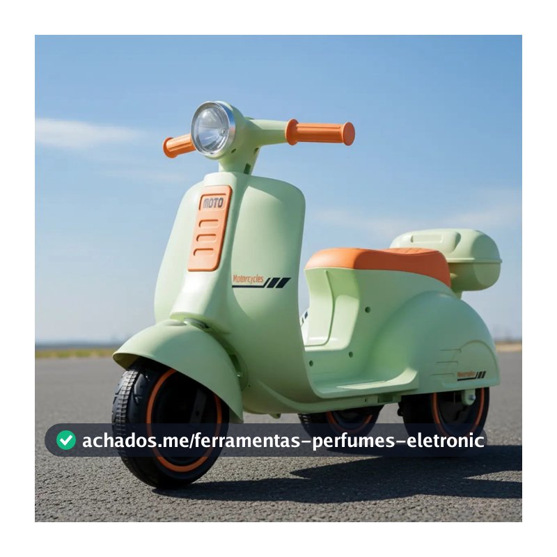 Mini Scooter Moto Elétrica Frente E Ré Bateria 6v Som E Luz Cor Verde-claro Voltagem Do Carregador 127/220v