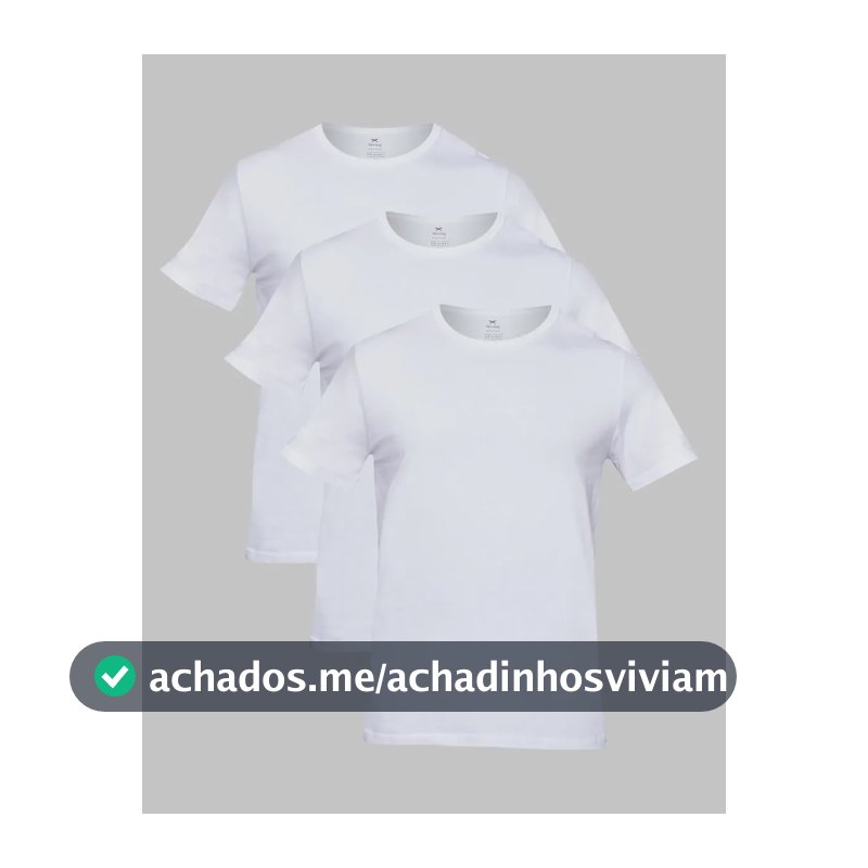 Kit 3 Camisetas Hering Masculino Branco Branco Lobo P Liso