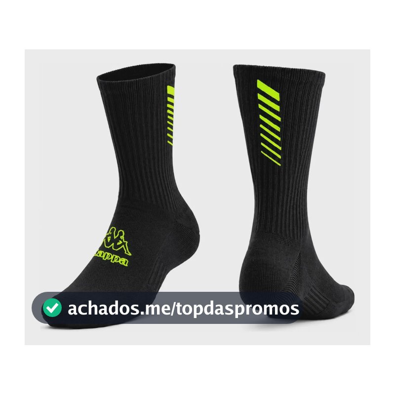 Meia Kappa Esportiva Next Corrida Poliamida Original Preto-verde 34-38