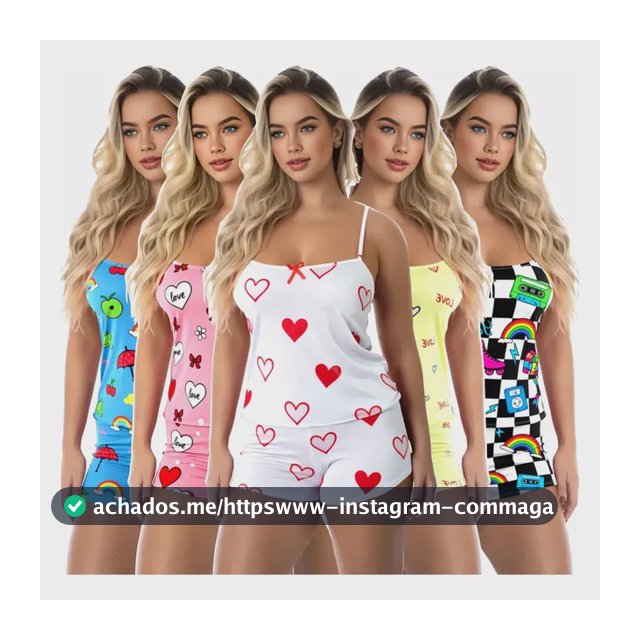 Kit 5 Conjuntos Pijama Feminino Baby Doll Estampados Cordoba Aleatórias Estampadas M