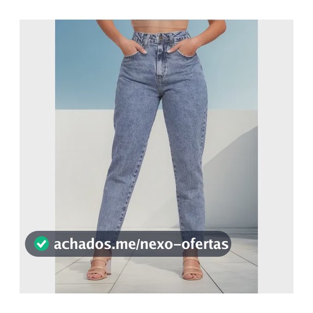 Calça Mom Jeans Feminina Cintura Alta Marmorizada