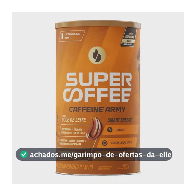 Cafeína Caffeine Army Supercoffee Classic Size em pó sabor Doce de leite x 380g