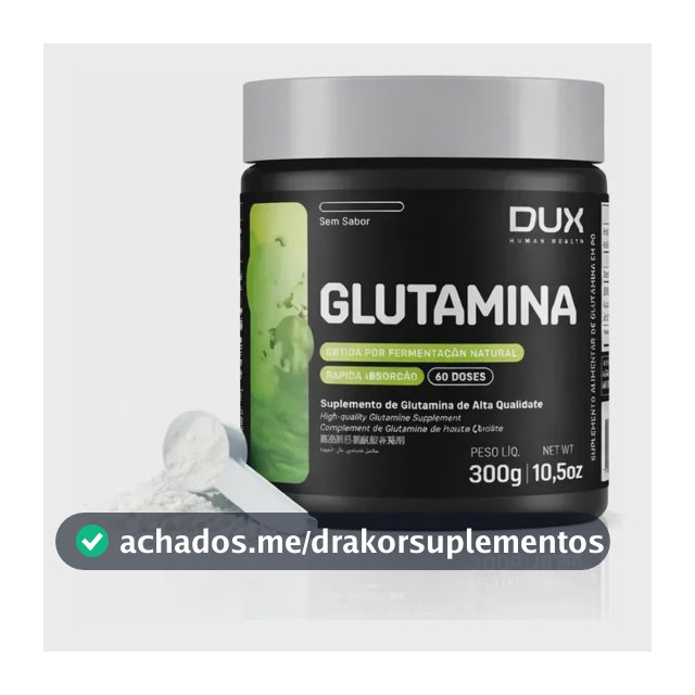 Suplemento Dux Nutrition Glutamina en pó sabor sem sabor x 300g