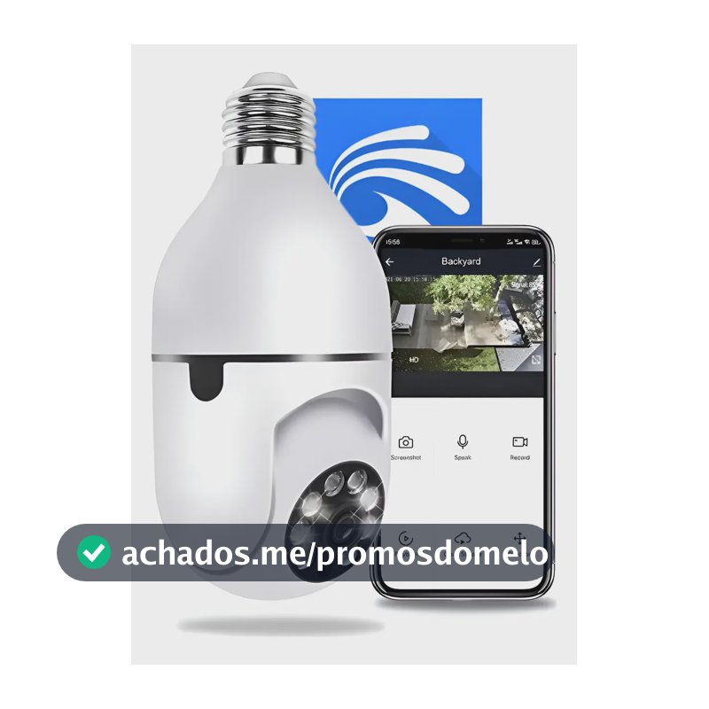 Câmera Lâmpada De Segurança Wifi Ip App Yoosee Visão Noturna Câmera Segurança Lampada Ip Wifi