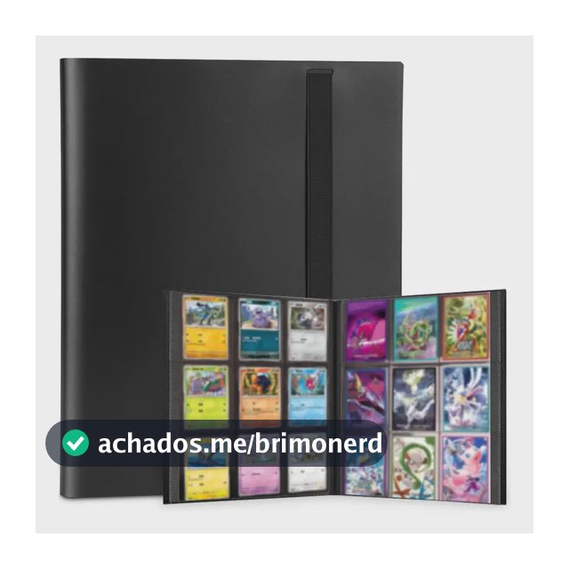 Fichário Álbum Para Cartas Pokémon Tcg - Pasta Com 360 Slots Preto