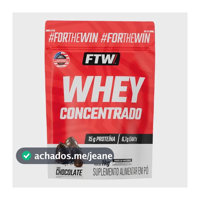 Whey Protein Concentrado 1kg Sabor Chocolate - Ftw